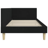 Corner Bed Frame with Headboard Black 100 cm x 200 cm Velvet 42016199