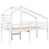 High Sleeper Bed without Mattress White 75x190 cm Small Single Solid Wood Pine 3281984