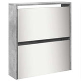 Shoe Cabinet with Mirror 5-Layer Concrete Grey 63x17x169.5 cm 3228281