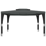 Gazebo with Double Roof Anthracite 3.98x2.98 m Steel 368443
