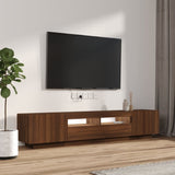 2 Piece TV Cabinet Set with LED Lights Brown Oak Engineered Wood 3120172