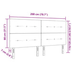 ZNTS LED Headboard Dark Grey 100 cm Fabric 3338463