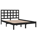 Bed Frame without Mattress Black 140x190 cm Solid Wood 3105454