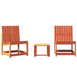 3 Piece Garden Lounge Set Wax Brown Solid Wood Pine 844661