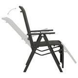 Reclining Garden Chairs 2pcs Textilene and Aluminium Black 312195