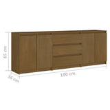 Side Cabinet Honey Brown 180x36x65 cm Solid Pinewood 3094296