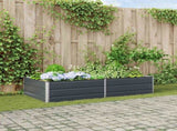 Planter Anthracite 195 x 100 x 45 cm Galvanised Steel 42018219