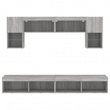 6 Piece TV Wall Units with LED Grey Sonoma Engineered Wood 3216709