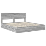 Storage Bed Grey Sonoma 180 x 200 cm Engineered Wood 3410775