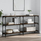Console Table Brown Oak 150x29x75 cm Engineered Wood 834109