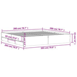 Bed Frame with Drawers without Mattress Grey Sonoma 200x200 cm 3207250