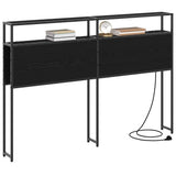 Storage Headboard with Shelf Black oak 135 cm Engineered wood 859745