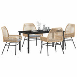 Garden Dining Set with Cushion 5 pcs Brown Poly Rattan 3380879