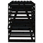 Double Wheelie Bin Storage Black Solid Wood Pine 3157689