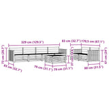 Outdoor Sofa Set 7 pcs Natural Solid Acacia Wood 3373054