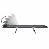 Folding Sun Lounger Folding Black 182 x 55 x 85.5 cm Textilene 42003153