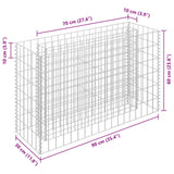 Gabion Raised Bed Galvanised Steel 90x30x60 cm 145630