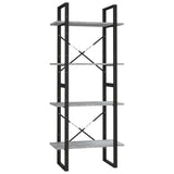 4-Tier Book Cabinet Grey Sonoma 60x30x140 cm Engineered Wood 821310