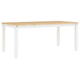 ZNTS Dining Table Corona White 180x90x75 cm Solid Wood Pine 4005722