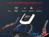 Exercise Bike, Indoor Cycling, with LCD Display, Heart Rate, Sensor - Black T3398P376867