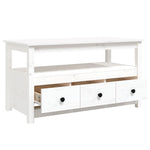 ZNTS Coffee Table White 102x49x55 cm Solid Wood Pine 820932