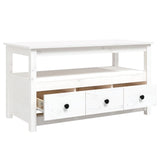 Coffee Table White 102x49x55 cm Solid Wood Pine 820932