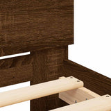 Bed Frame with Headboard and LED Brown Oak 120x190 cm Small Double 3207643