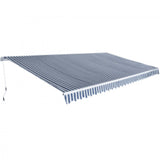 Folding Awning Manual Operated 600 cm Blue/White 276352