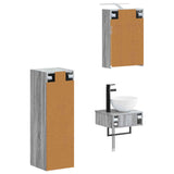 Bathroom Cabinet Set 4 pcs Grey Sonoma 43 x 16 x 62.5 cm 3407372
