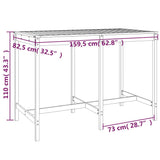 Garden Bar Set White Solid pine wood Regular Durable 3157812