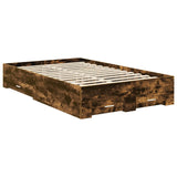 Bed Frame with Drawer Smoked Oak 120 x 200 cm Engineered Wood 3410015