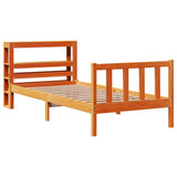Bed Frame with Headboard without Mattress Wax Brown 90x200 cm 3305776