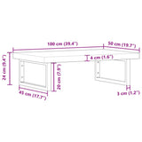 Basin Shelf Wall Mounted Steel and Solid Wood Acacia 3302808