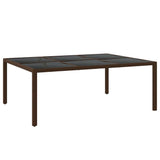 11 Piece Garden Dining Set Poly Rattan Brown 3095932