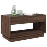 Coffee Table with Infinity LED Brown Oak 90x50x50 cm 847671
