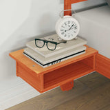 Bed Frame with Headboard Wax Brown 150 x 200 cm Solid Pine Wood 873444