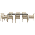 Garden Dining Set 9 pcs Beige Poly rattan 3334893