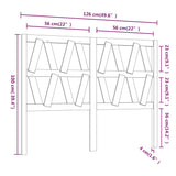 Bed Headboard White Solid pine wood 126x4x100 cm 818611