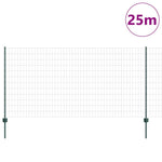 Fence with Posts Green 1.2 x 25 m Steel 3336018