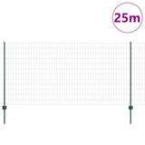 Fence with Posts Green 1.2 x 25 m Steel 3336018