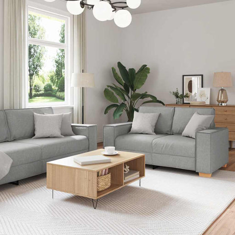 Sofa Set with Cushion 3 pcs Grey 220 x 78 x 84 cm Fabric 3324617