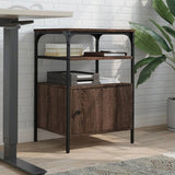 Printer Stand 3-Tier Brown Oak 50x40x76 cm Engineered Wood 842295