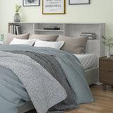 Headboard Cabinet Concrete Grey 220x19x103.5 cm 811902