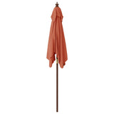 ZNTS Garden Parasol with Wooden Pole Terracotta 198x198x231 cm 363188