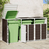 Wheelie Bin Storage for Triple Bins Brown 216x81x115 cm Steel 4006182