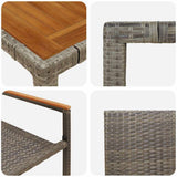 Garden Dining Set 7 pcs Grey Poly Rattan 3365409