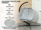 Hanging Egg Chair Outdoor Indoor Garden Swing Chair with Folding Basket, Garden Hanging Chair with T3398P328491