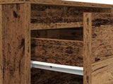 Bedside Cabinet with LED Lights Old Wood 38x34x65 cm 861308