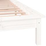 LED Bed Frame without Mattress White 200x200 cm Solid Wood 820627