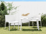 Garden Chair Set of 2 White Polypropylene Medium Stackable 364734